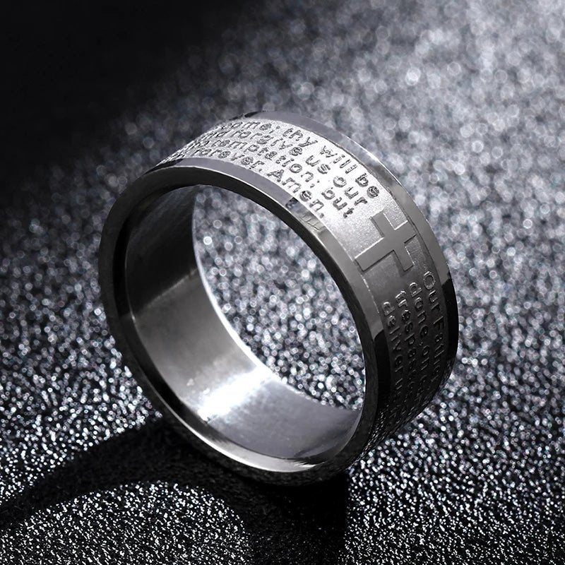 ✝️ Bague Chrétienne en Acier – Foi & Élégance IntemporelleGoVibeshop777