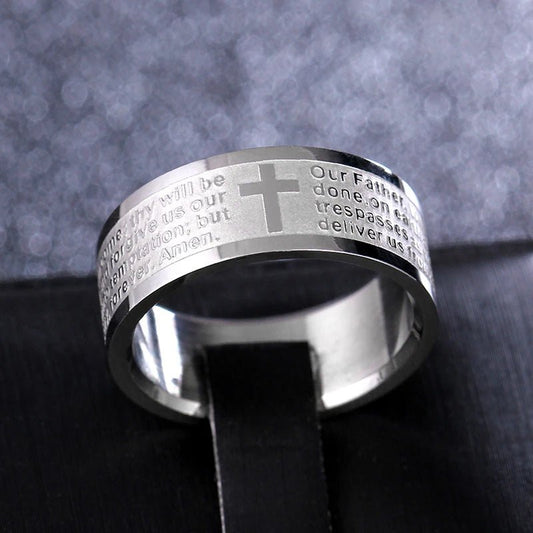 ✝️ Bague Chrétienne en Acier – Foi & Élégance IntemporelleGoVibeshop777