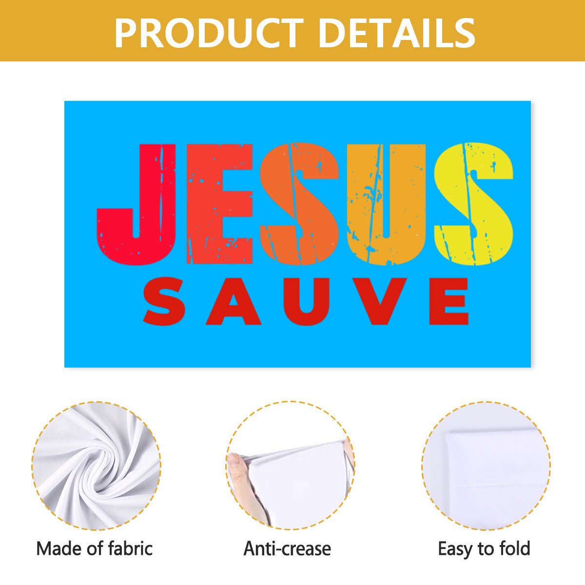 Drapeau jesus sauveBackdropGoVibeshop777