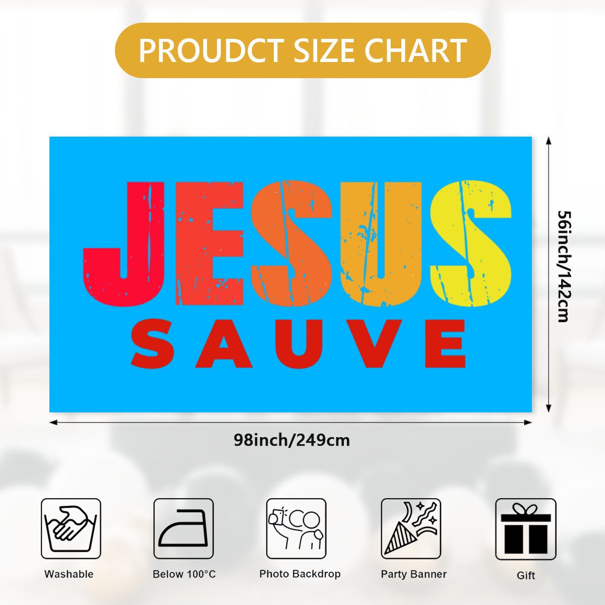 Drapeau jesus sauveBackdropGoVibeshop777