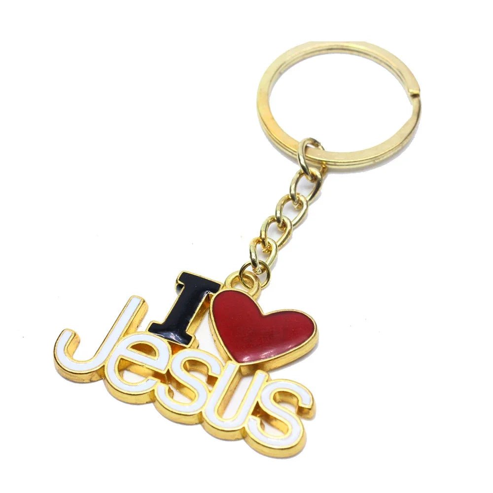🔑 Porte-clé chrétien en métal avec inscription “I Love Jesus”, accessoire de foi et symbole d’amour pour Dieu. GoVibeshop777