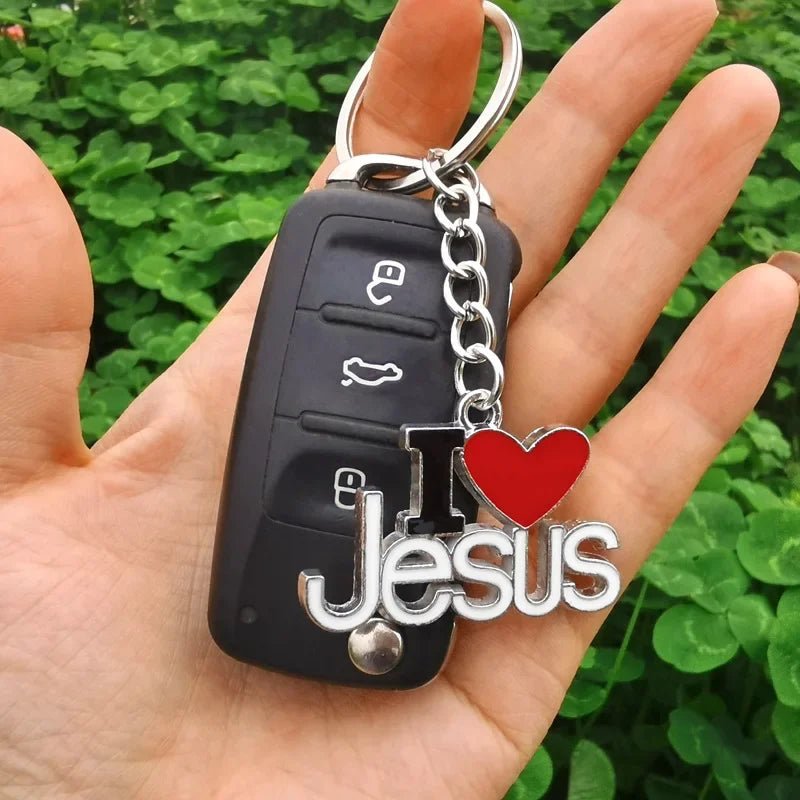 🔑 Porte-clé chrétien en métal avec inscription “I Love Jesus”, accessoire de foi et symbole d’amour pour Dieu. GoVibeshop777