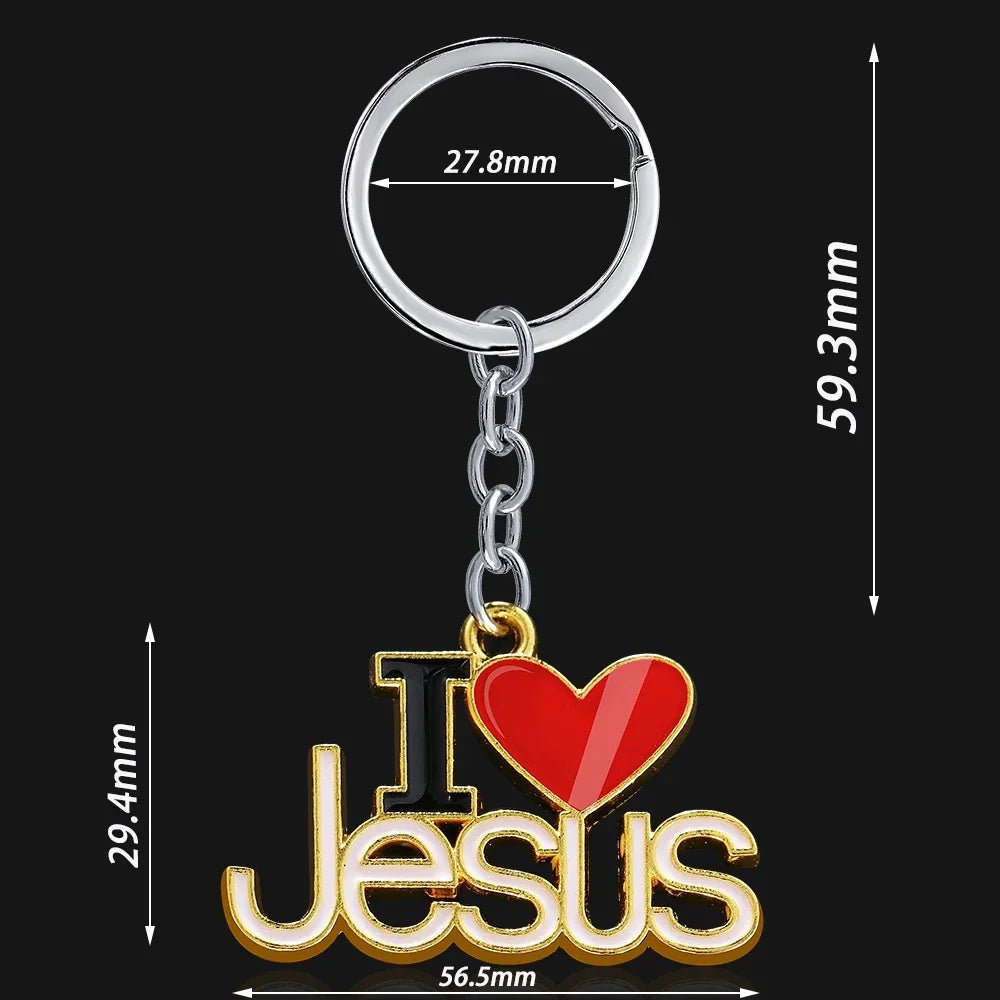🔑 Porte-clé chrétien en métal avec inscription “I Love Jesus”, accessoire de foi et symbole d’amour pour Dieu. GoVibeshop777