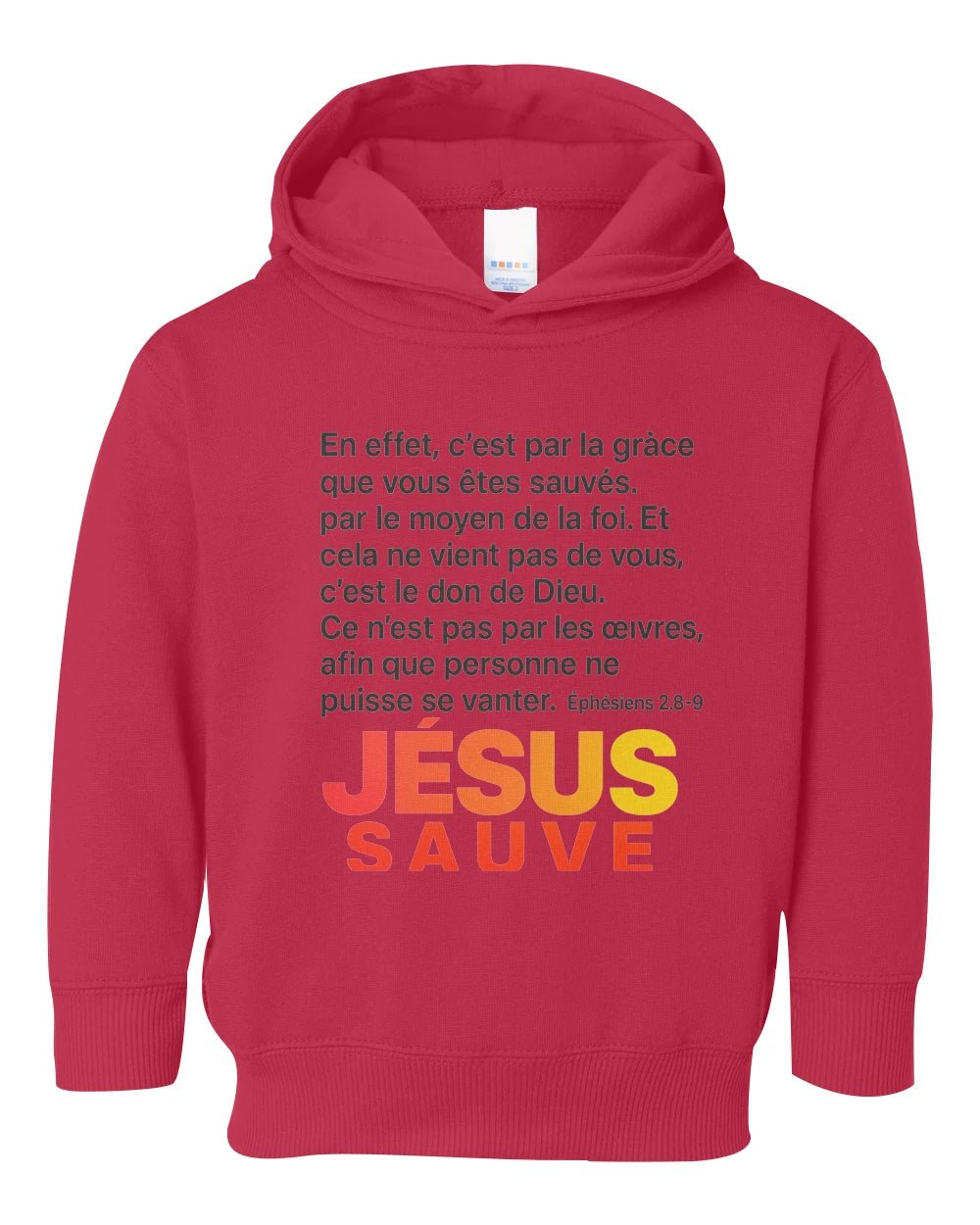 đ° Sweat Ă  Capuche Rabbit Skins Fleece â Jesus sauve + verset biblique GoVibeshop777