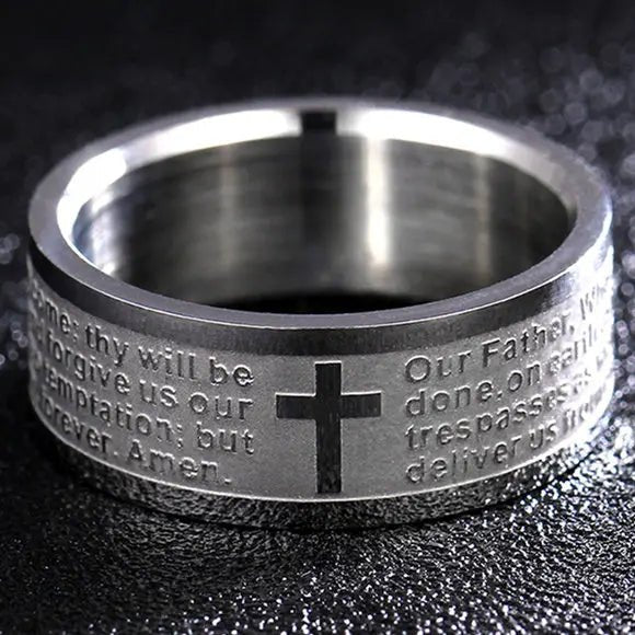 ✝️ Bague Chrétienne en Acier – Foi & Élégance IntemporelleGoVibeshop777