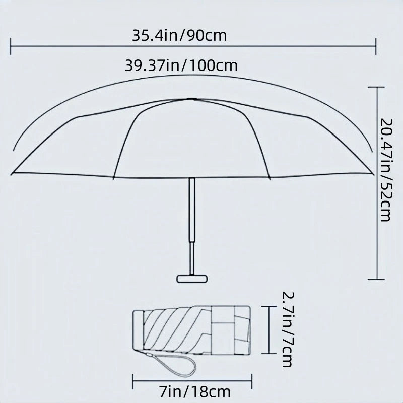 Mini Parapluie Pliable Anti-UV  UFP50– Parasol de Poche Compact