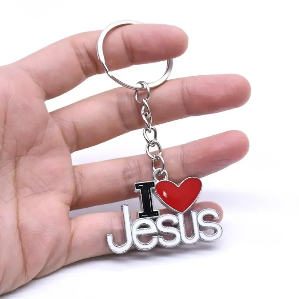 🔑 Porte-clé chrétien en métal avec inscription “I Love Jesus”, accessoire de foi et symbole d’amour pour Dieu. GoVibeshop777