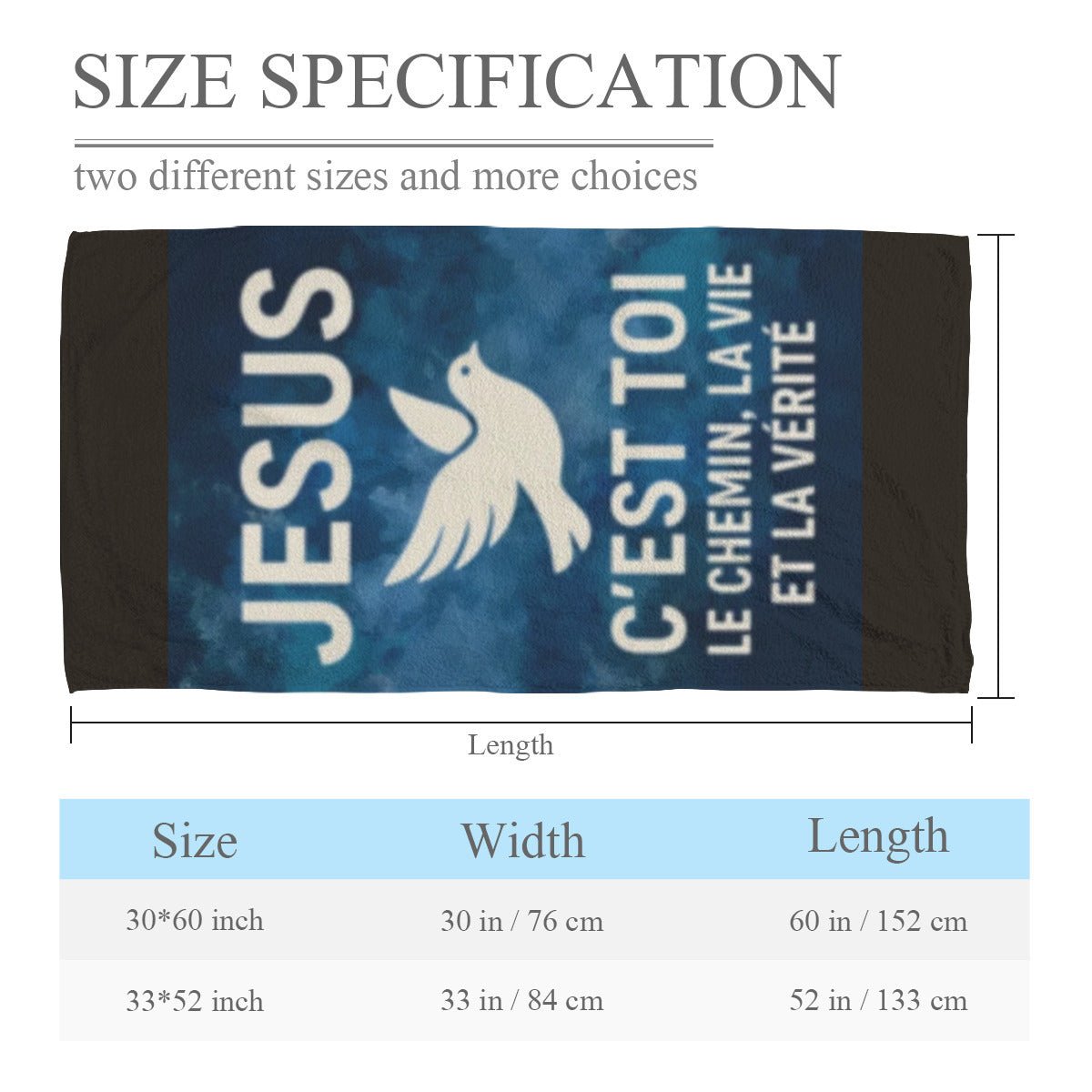 Serviette de plage jesus le cheminBeach towelGoVibeshop777