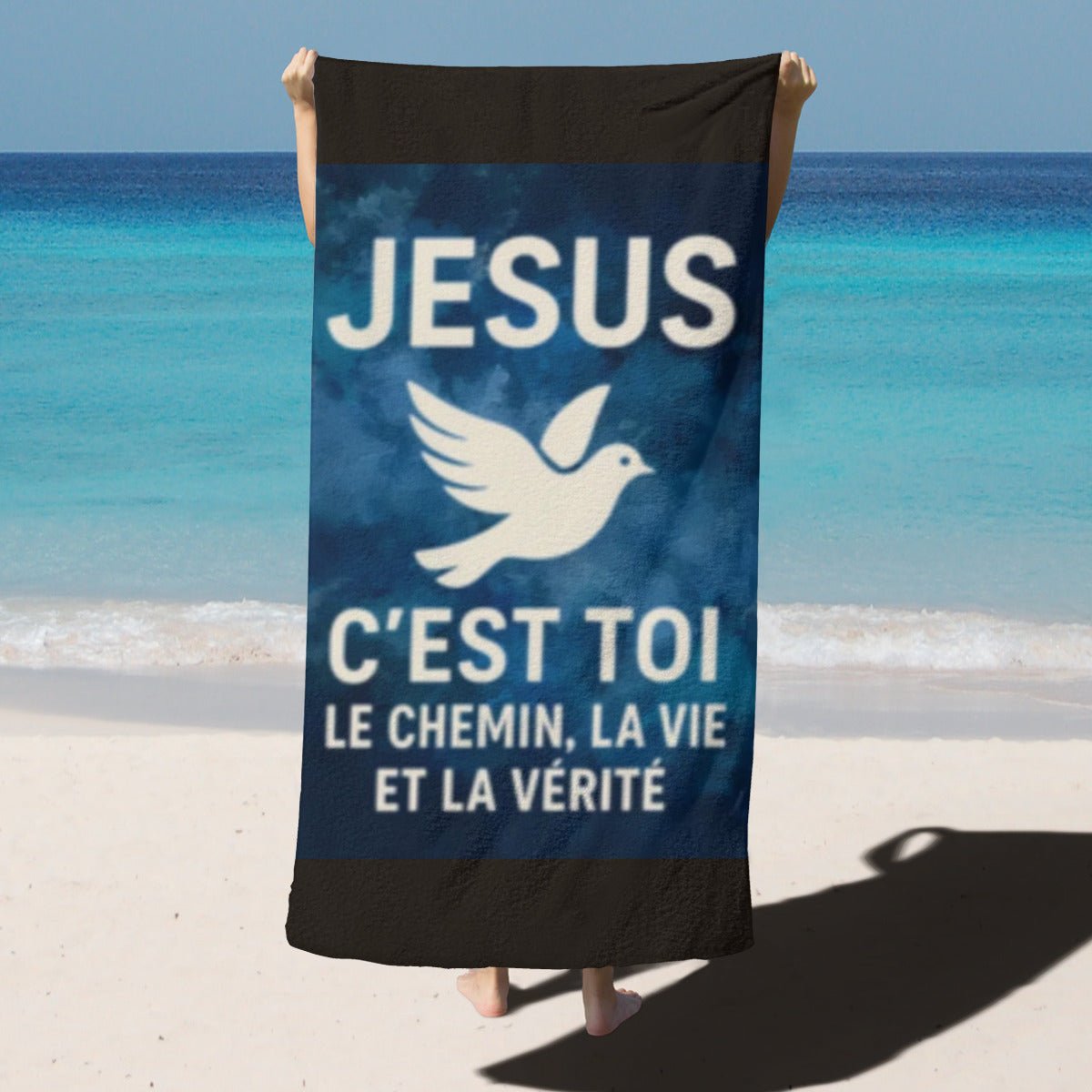 Serviette de plage jesus le cheminBeach towelGoVibeshop777