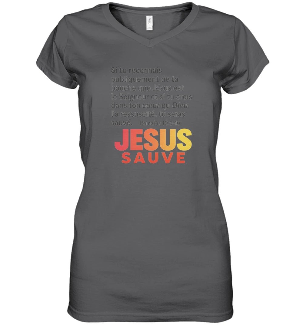 🌟 T-shirt Femme Gildan Heavy Cotton Col V – Jesus sauveGoVibeshop777