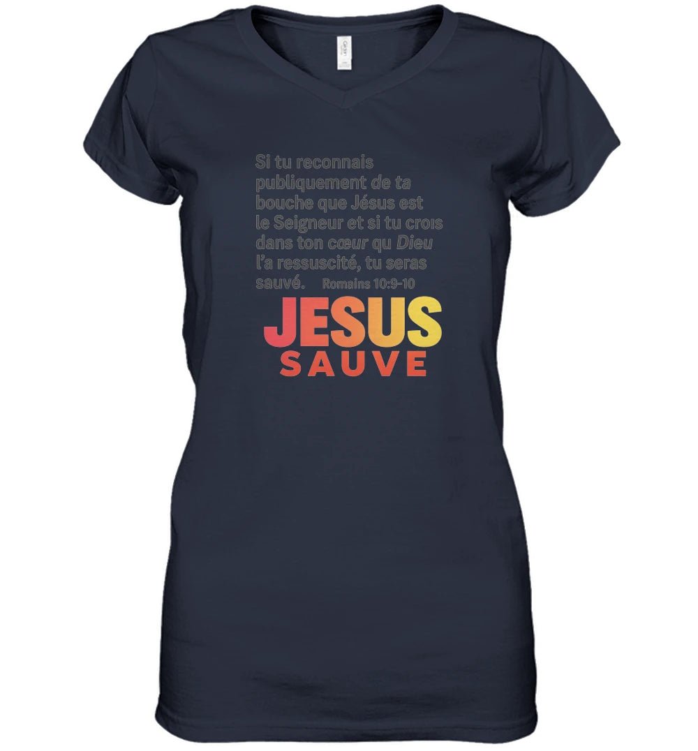 🌟 T-shirt Femme Gildan Heavy Cotton Col V – Jesus sauveGoVibeshop777
