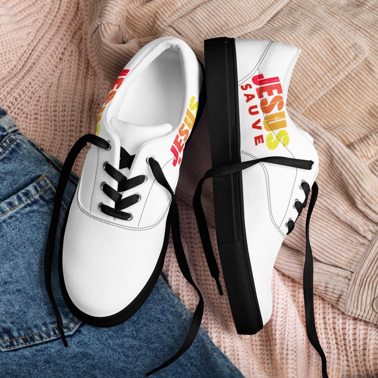 Tennis en toile jesus sauveSHOESGoVibeshop777